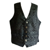 Medusa print waistcoat black on dark silver grey