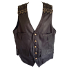 pinstripe waistcoat bronze buckle shoulder straps