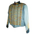 blue military jacket with gold braiding