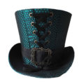 green taffeta high top hat