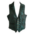 waistcoat with lapels in teal barbed wire