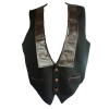 SDL waistcoat with brown faux leather collar