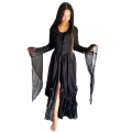 Gothic maxi Raven coat with sleeve extensions