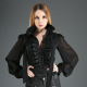 Black gothic frill front blouse