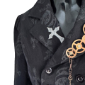 gothic crosses print women's jacket front detail