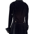 Raven gothic black velvet women's coat back view
