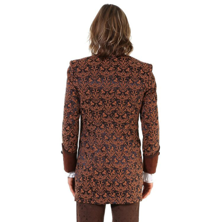 steampunk brown built-in waistcoat jacket