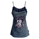 Gothic grey and black striped skull vest
