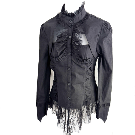 Gothic lace frill blouse with attached bolero