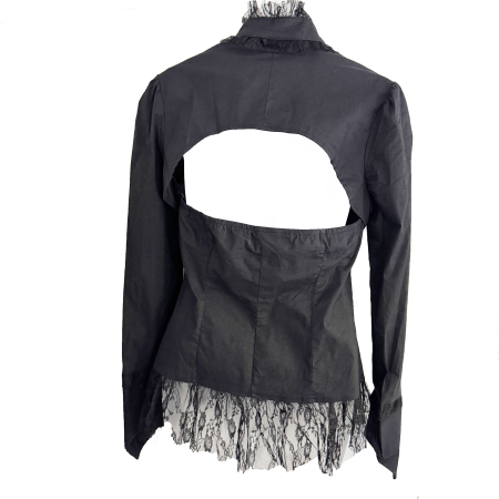Gothic lace frill blouse with attached bolero (back)