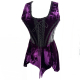 Purple velvet gothic corset with peplum