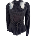 Steampunk attached neckband blouse (back)